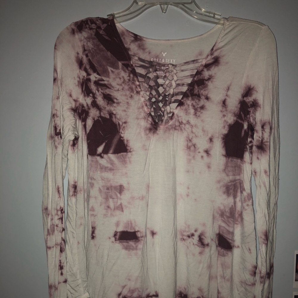 american eagle tie dye long sleeve shirt